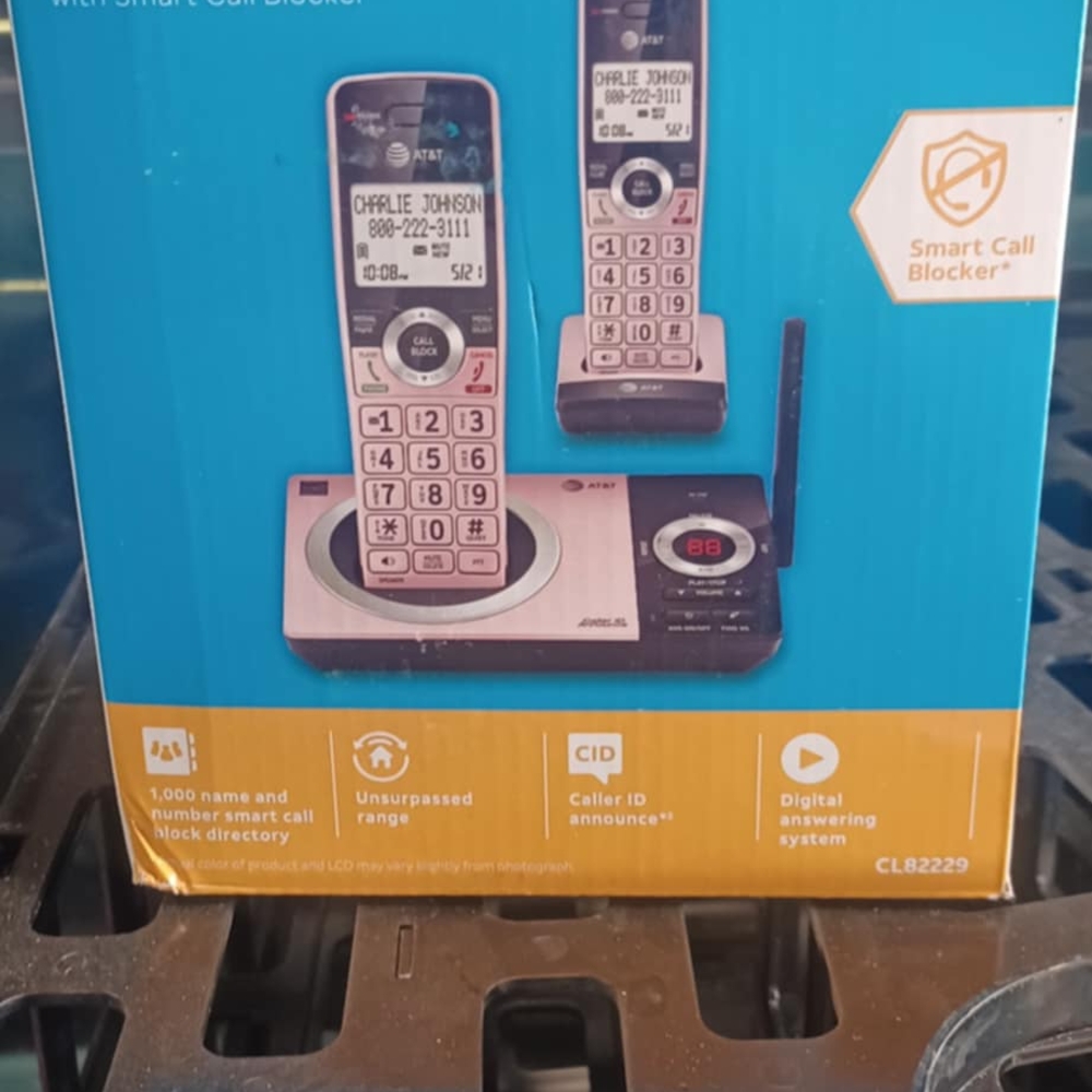 Cordless Phone with Smart Call Blocker - Silver and Black